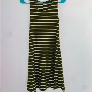 Green and white striped flowy comfy dress